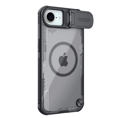 iPhone 16e Nillkin Iceblade Prop Magnetic dėklas su lęšio dangteliu ir stovu - juodas