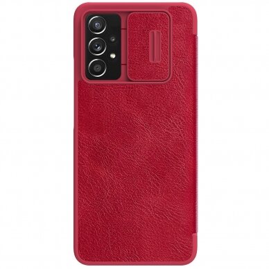 Atverčiamas odinis dėklas Nillkin Qin Samsung Galaxy A73 raudonas 3