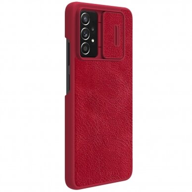 Atverčiamas odinis dėklas Nillkin Qin Samsung Galaxy A73 raudonas 4