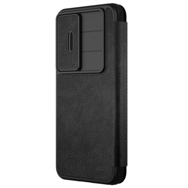 Nillkin Qin Pro Dėklas Samsung Galaxy S25 with Flip and Camera Cover - Juodas 1