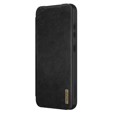 Nillkin Qin Pro Dėklas Samsung Galaxy S25 with Flip and Camera Cover - Juodas 4