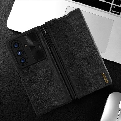 Samsung Galaxy Z Fold 7 Nillkin Qin Pro dėklas su S Pen vieta – juodas 15 Samsung Galaxy Z Fold 7 Nillkin Qin Pro dėklas su S Pen vieta – juodas 15