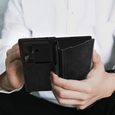 Samsung Galaxy Z Fold 7 Nillkin Qin Pro dėklas su S Pen vieta – juodas 8
