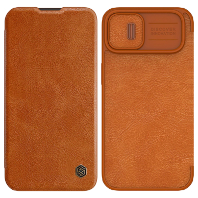 Dėklas Nillkin Qin Pro Leather Case iPhone 14 Plus Rudas Dėklas Nillkin Qin Pro Leather Case iPhone 14 Plus Rudas