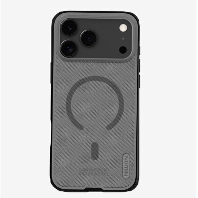 iPhone 17 Pro Max Nillkin Super Frosted Shield Pro Magnetic MagSafe dėklas – permatomas juodas 1