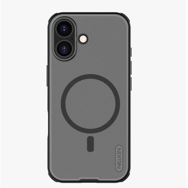 iPhone 17 dėklas Nillkin Super Frosted Shield Pro Magnetic, MagSafe – permatomas juodas