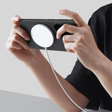 Samsung Galaxy S26+ Nillkin Super Frosted Shield Pro Magnetic MagSafe dėklas – juodas 15 Samsung Galaxy S26+ Nillkin Super Frosted Shield Pro Magnetic MagSafe dėklas – juodas 15