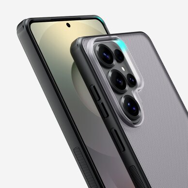 Samsung Galaxy S26 Nillkin Super Frosted Shield Pro Magnetic MagSafe dėklas – juodas pusiau skaidrus 10