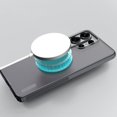 Samsung Galaxy S26 Ultra Nillkin Super Frosted Shield Pro Magnetic MagSafe dėklas – juodas pusiau skaidrus 12