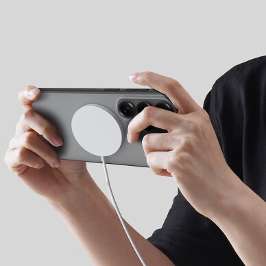 Samsung Galaxy S26 Ultra Nillkin Super Frosted Shield Pro Magnetic MagSafe dėklas – juodas pusiau skaidrus 13 Samsung Galaxy S26 Ultra Nillkin Super Frosted Shield Pro Magnetic MagSafe dėklas – juodas pusiau skaidrus 13