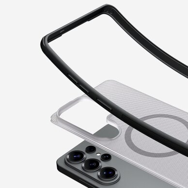 Samsung Galaxy S26 Ultra Nillkin Super Frosted Shield Pro Magnetic MagSafe dėklas – juodas pusiau skaidrus 9