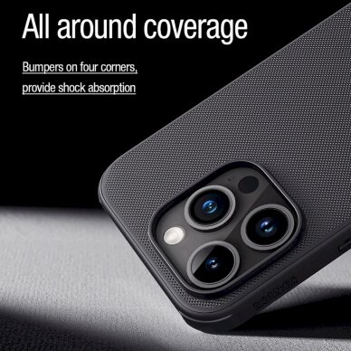 Dėklas Nillkin Super Frosted Shield Pro Magnetic Case for iPhone 15 Pro - Juodas 14