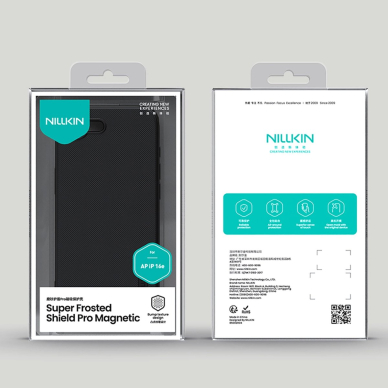 iPhone 16e Nillkin Super Frosted Shield Pro Magnetic dėklas - juodas 20