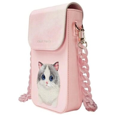 iPhone dėklas Nimmy Big Eyed Pet 2.0 Cat 3-in-1: telefonas + piniginė + sekimo įrenginys – rožinis 4