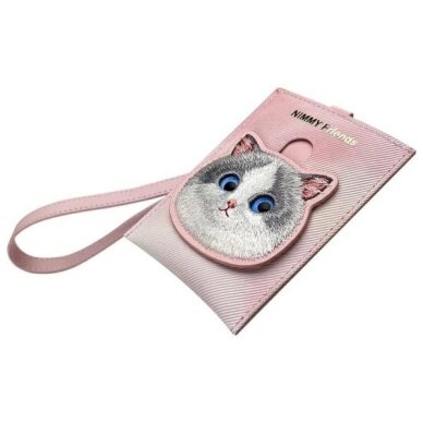 iPhone dėklas Nimmy Big Eyed Pet 2.0 Cat 3-in-1: telefonas + piniginė + sekimo įrenginys – rožinis 6