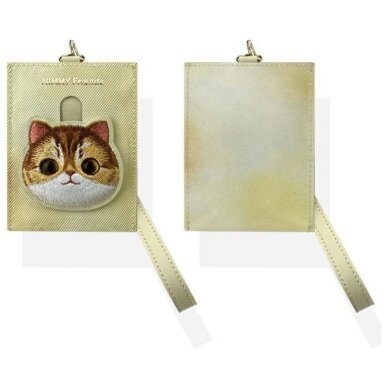 iPhone dėklas Nimmy Big Eyed Pet 2.0 Cat 3-in-1: telefonas + piniginė + seklys – smėlinis 7