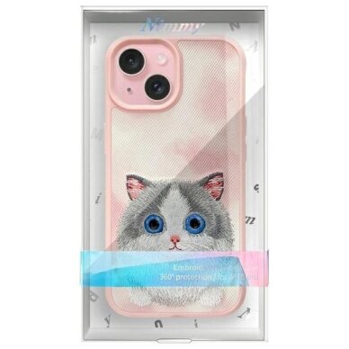 iPhone 15 Nimmy Big Eyed Pet 2.0 Cat dėklas – rožinis 11