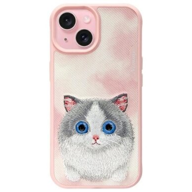 iPhone 15 Nimmy Big Eyed Pet 2.0 Cat dėklas – rožinis