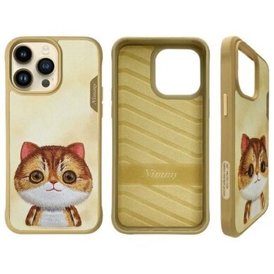 iPhone 15 Pro dėklas Nimmy Big Eyed Pet 2.0 Katė – žalias 1