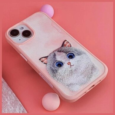 iPhone 15 Pro Max Nimmy Big Eyed Pet 2.0 katės dėklas – rožinis 8