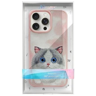 iPhone 15 Pro Max Nimmy Big Eyed Pet 2.0 katės dėklas – rožinis 9