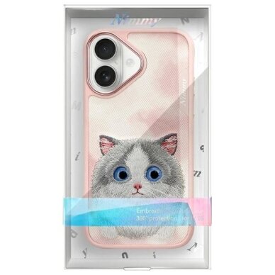 iPhone 16 dėklas Nimmy Big Eyed Pet 2.0 Cat – rožinis 11