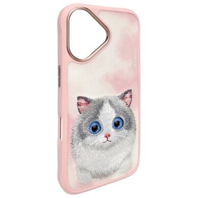 iPhone 16 dėklas Nimmy Big Eyed Pet 2.0 Cat – rožinis 3