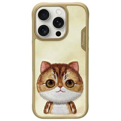 iPhone 16 Pro dėklas Nimmy Big Eyed Pet 2.0 Cat – žalias