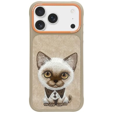 iPhone 17 Pro Nimmy Big Eyed Pet 2.0 Cat dėklas – smėlio spalvos