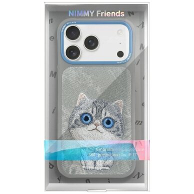 iPhone 17 Pro Max dėklas Nimmy Big Eyed Pet 2.0 Cat – pilkas 1