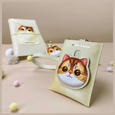 Nimmy Big Eyed Pet 2.0 katės piniginė su kortelių laikikliu – smėlio 3