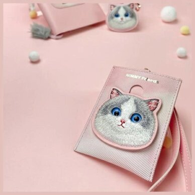 Nimmy Big Eyed Pet 2.0 Cat kortelių dėklas-piniginė – rožinis 3