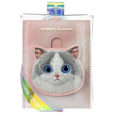 Nimmy Big Eyed Pet 2.0 Cat kortelių dėklas-piniginė – rožinis 6