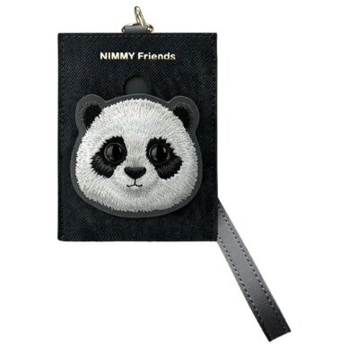 iPhone dėklas Nimmy Big Eyed Pet 2.0 Panda 3-in-1: telefonas + piniginė + seklys – juodas 2