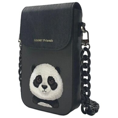 iPhone dėklas Nimmy Big Eyed Pet 2.0 Panda 3-in-1: telefonas + piniginė + seklys – juodas 4