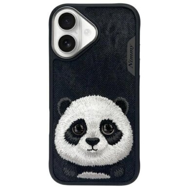 iPhone 16 dėklas Nimmy Big Eyed Pet 2.0 Panda – juodas