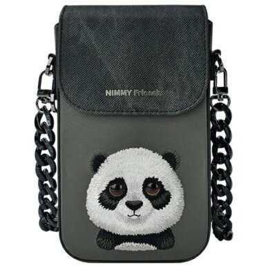 Telefoninė rankinė Nimmy Big Eyed Pet 2.0 Panda – juoda