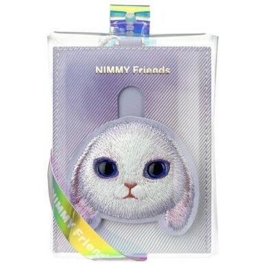 Nimmy Big Eyed Pet 2.0 Rabbit kortelių dėklas-piniginė – violetinis 6