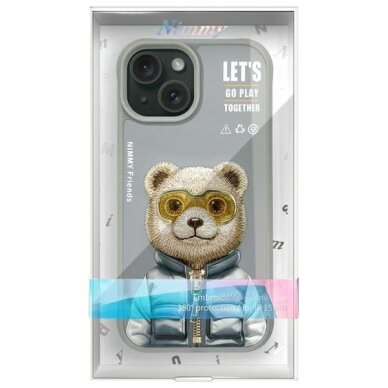 iPhone 15 Nimmy Cool&Cute 2.0 meškos dėklas – pilkas 12 iPhone 15 Nimmy Cool&Cute 2.0 meškos dėklas – pilkas 12