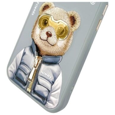 iPhone 15 Nimmy Cool&Cute 2.0 meškos dėklas – pilkas 9 iPhone 15 Nimmy Cool&Cute 2.0 meškos dėklas – pilkas 9