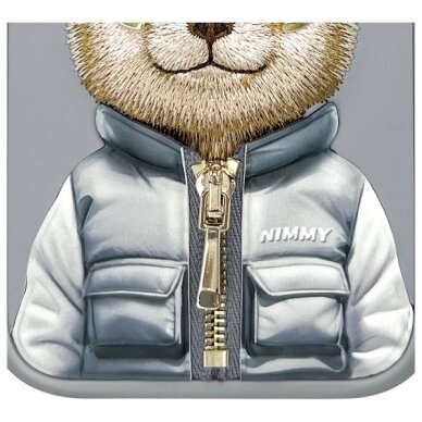 iPhone 15 Pro Max Nimmy Cool&Cute 2.0 meškos dėklas – pilkas 8