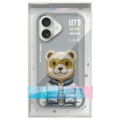 iPhone 16 dėklas Nimmy Cool&Cute 2.0 Bear – pilkas 11