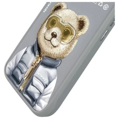iPhone 16 dėklas Nimmy Cool&Cute 2.0 Bear – pilkas 6