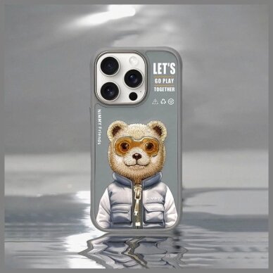 iPhone 16 Pro dėklas Nimmy Cool&Cute 2.0 Bear – pilkas 7