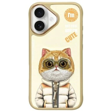 iPhone 16 dėklas Nimmy Cool&Cute 2.0 Cat – žalias iPhone 16 dėklas Nimmy Cool&Cute 2.0 Cat – žalias