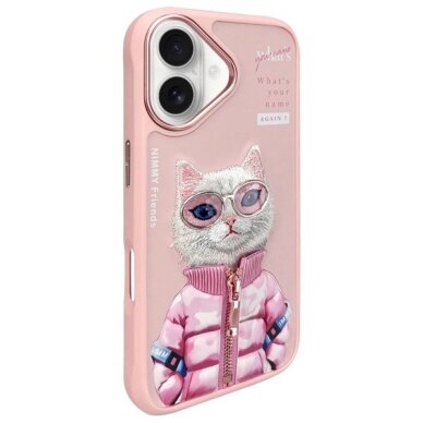 iPhone 16 dėklas Nimmy Cool&Cute 2.0 Cat – rožinis 1