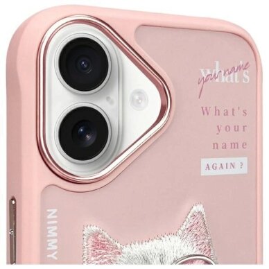 iPhone 16 dėklas Nimmy Cool&Cute 2.0 Cat – rožinis 2
