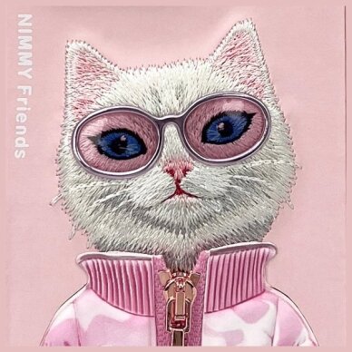 iPhone 16 Pro Max dėklas Nimmy Cool& Cute 2.0 Cat – rožinis 6