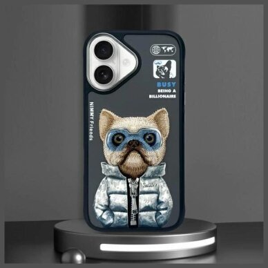 iPhone 16 dėklas Nimmy Cool& Cute 2.0 Dog – juodas 10
