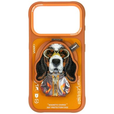 iPhone 17 Pro Max Nimmy Cool & Cute 2.0 Dog dėklas su magnetiniu laikikliu – oranžinis iPhone 17 Pro Max Nimmy Cool & Cute 2.0 Dog dėklas su magnetiniu laikikliu – oranžinis